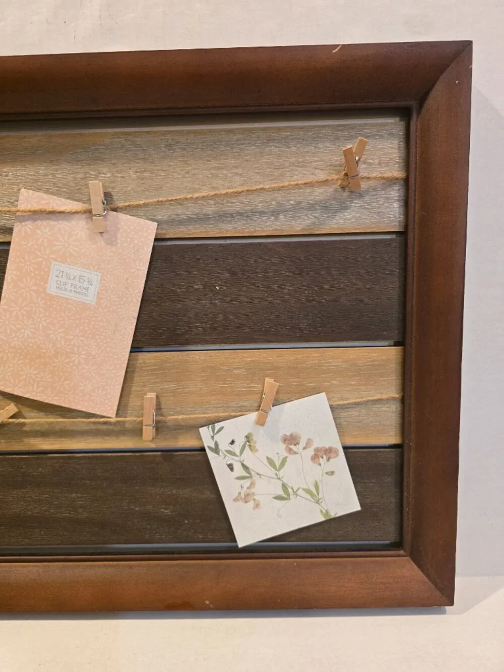 Wood Photo Clip Frame 8 Photos Rustic 21.75
